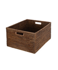 Rattan Tall Rectangular Storage Baskets, Large, Brown