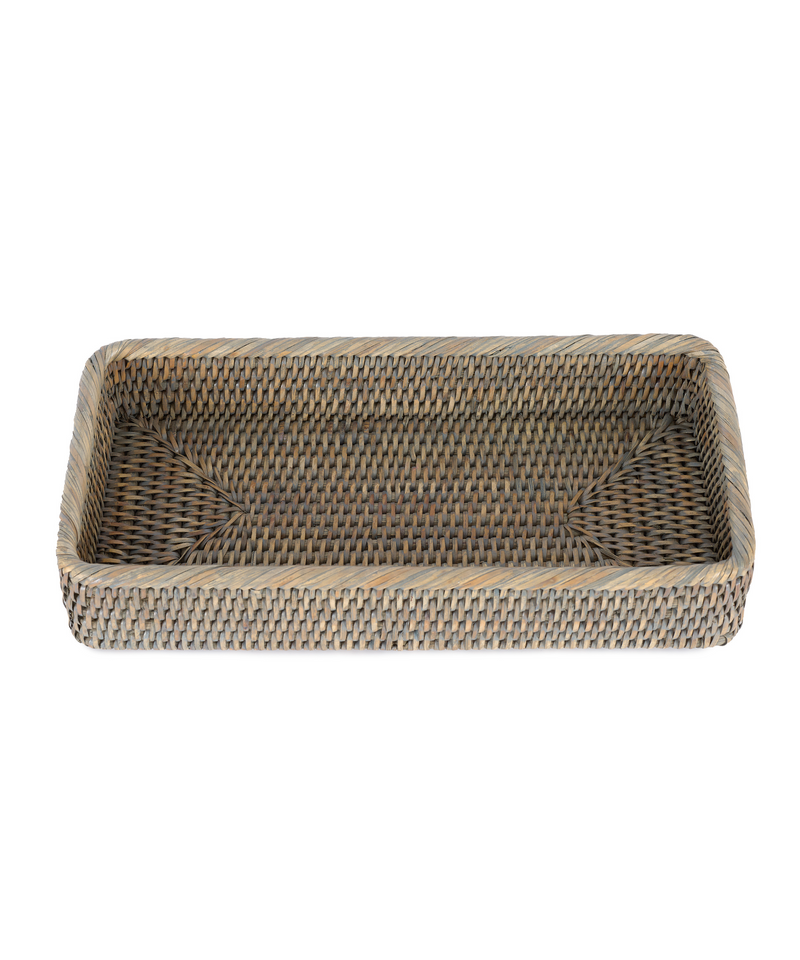 Rebecca Udall Rattan Vanity Tray, Taupe, Cut Out, White Background