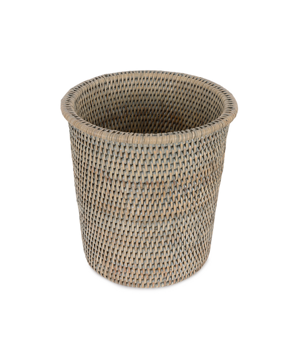 Rebecca Udall Rattan Waste Paper Bin, Taupe, White Background hover
