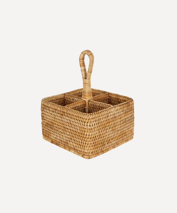 Rebecca Udall Rattan wicker Condiment carrier basket, Natural