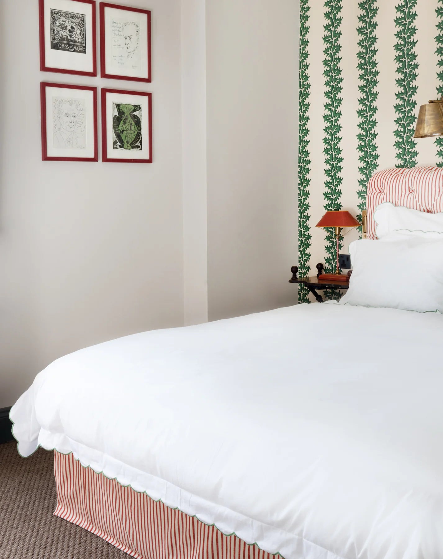 Annabelle Scalloped Bed Linen, Asparagus, Bedroom Lifestyle