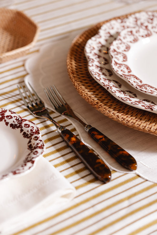 Rebecca Udall Luxury Classic Handle Dinner and Dessert Forks, Tortoiseshell Brown