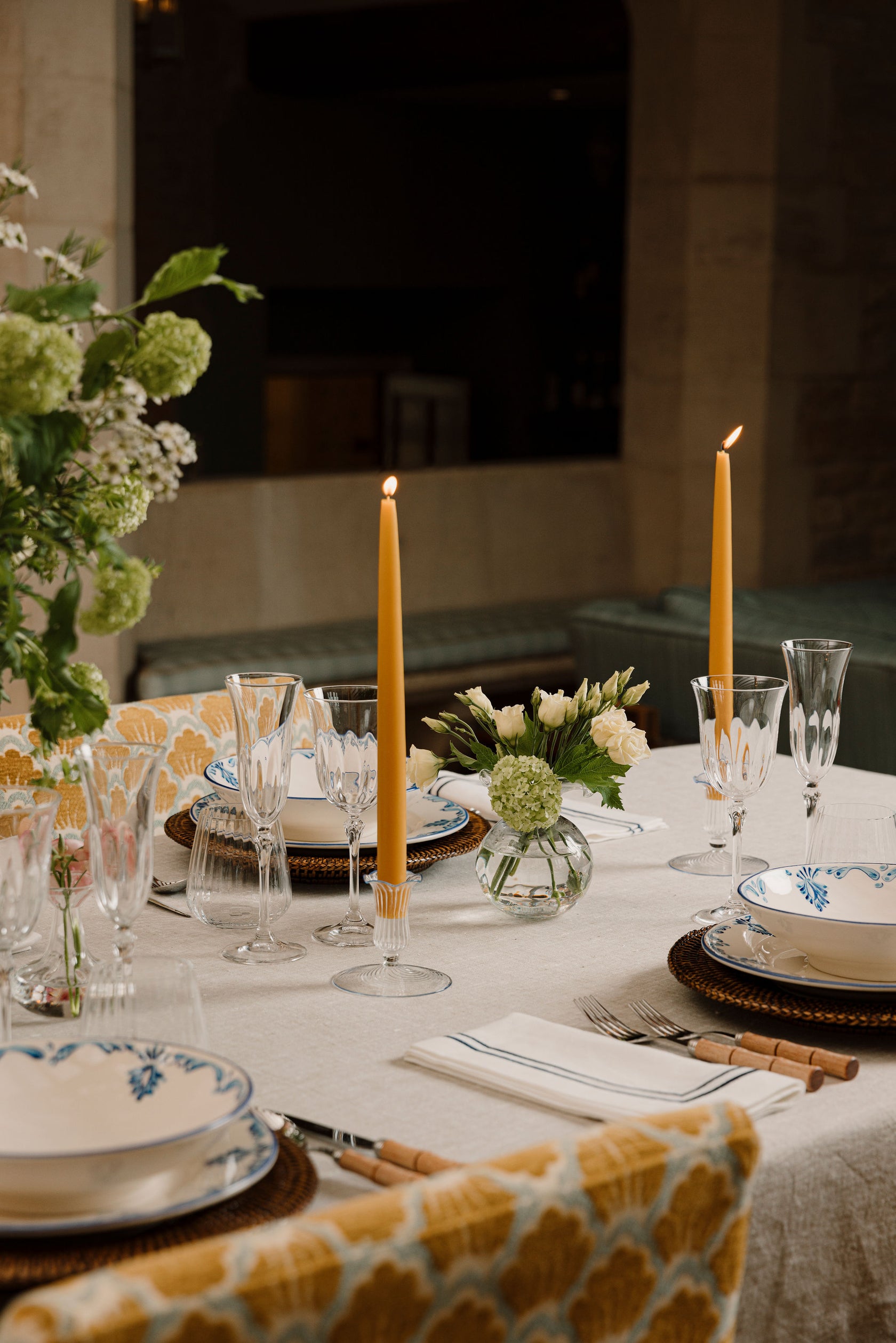 Daphne Optic Crystal Flute Glass, Rebecca Udall with Eleanor Crockery