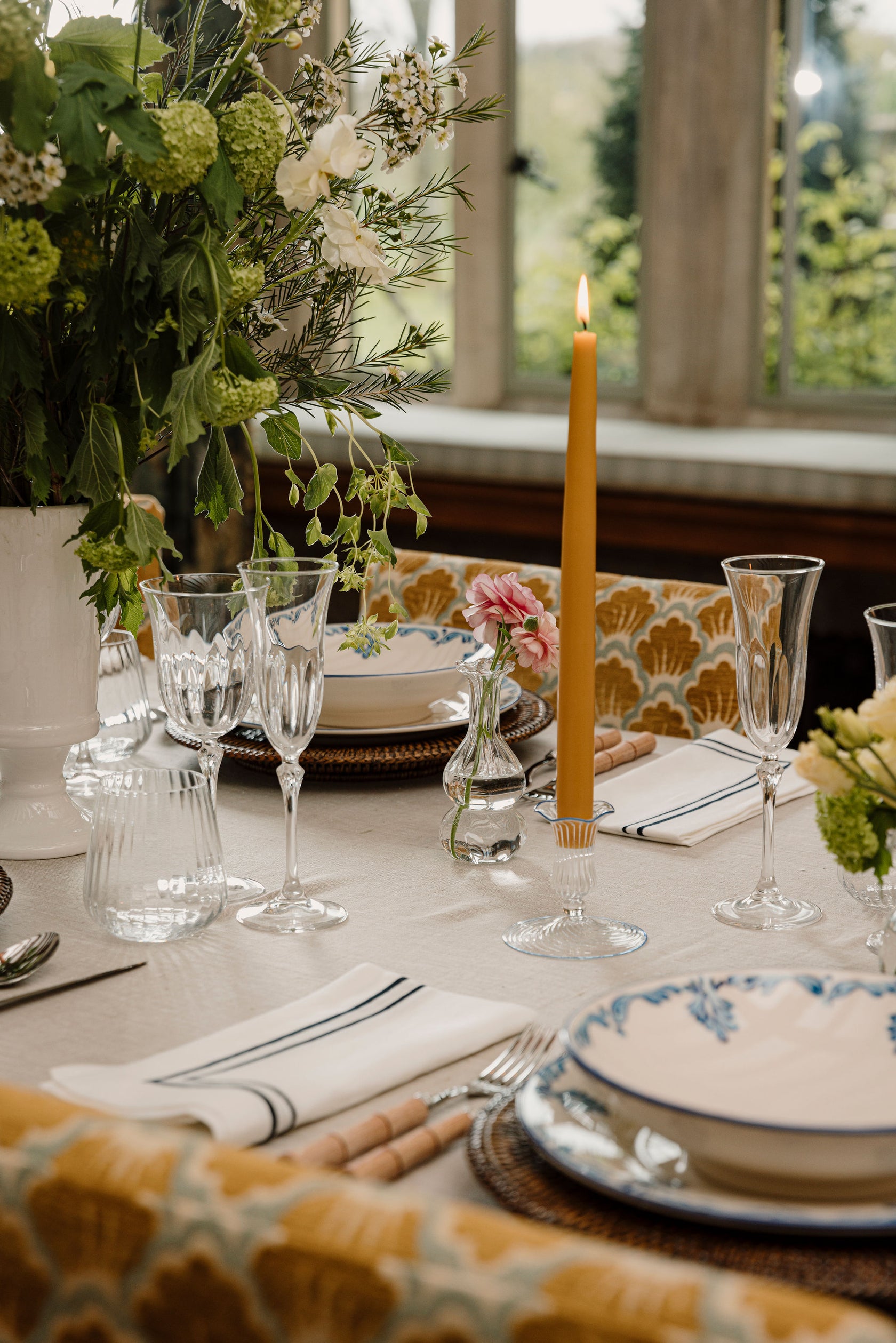 Daphne Optic Crystal Flute Glass, Rebecca Udall, Table Layout