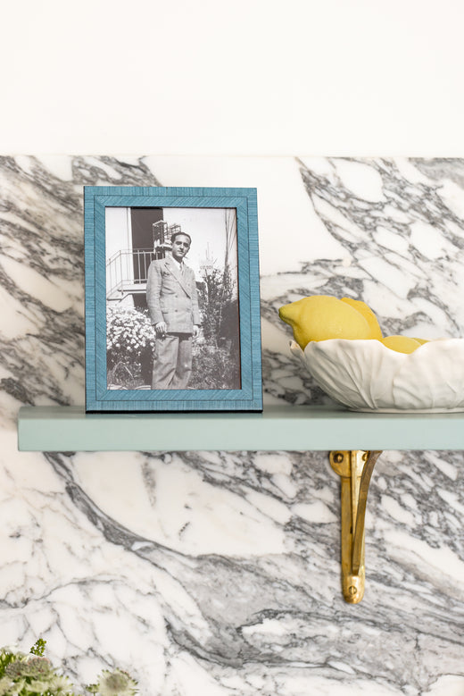 Rebecca Udall, Bianca Photo Frame Marquetry Photo Frame in Teal Azure Blue