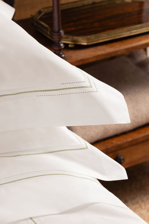 Diana Bed Linen, Detail of Pillowcase, Bedroom Lifestyle