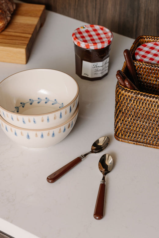 Rebecca Udall Set of 4 Classic Teaspoons, Chocolate with Elouise Crockery