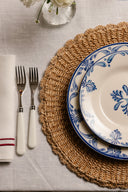 Scalloped Abaca Placemat, Natural, with Eleanor Crockery