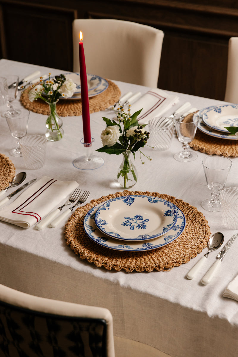 Scalloped Abaca Placemat, Natural