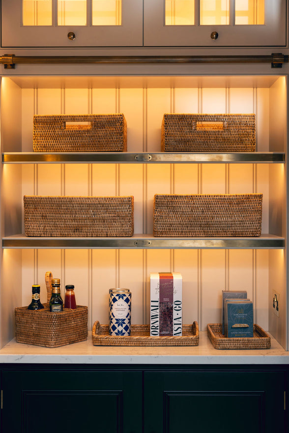 Rattan Storage Baskets, Natural, Shelf Styling