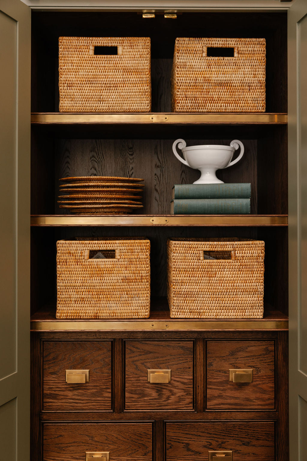 Rattan Storage Baskets, Natural, Cupboard Styling