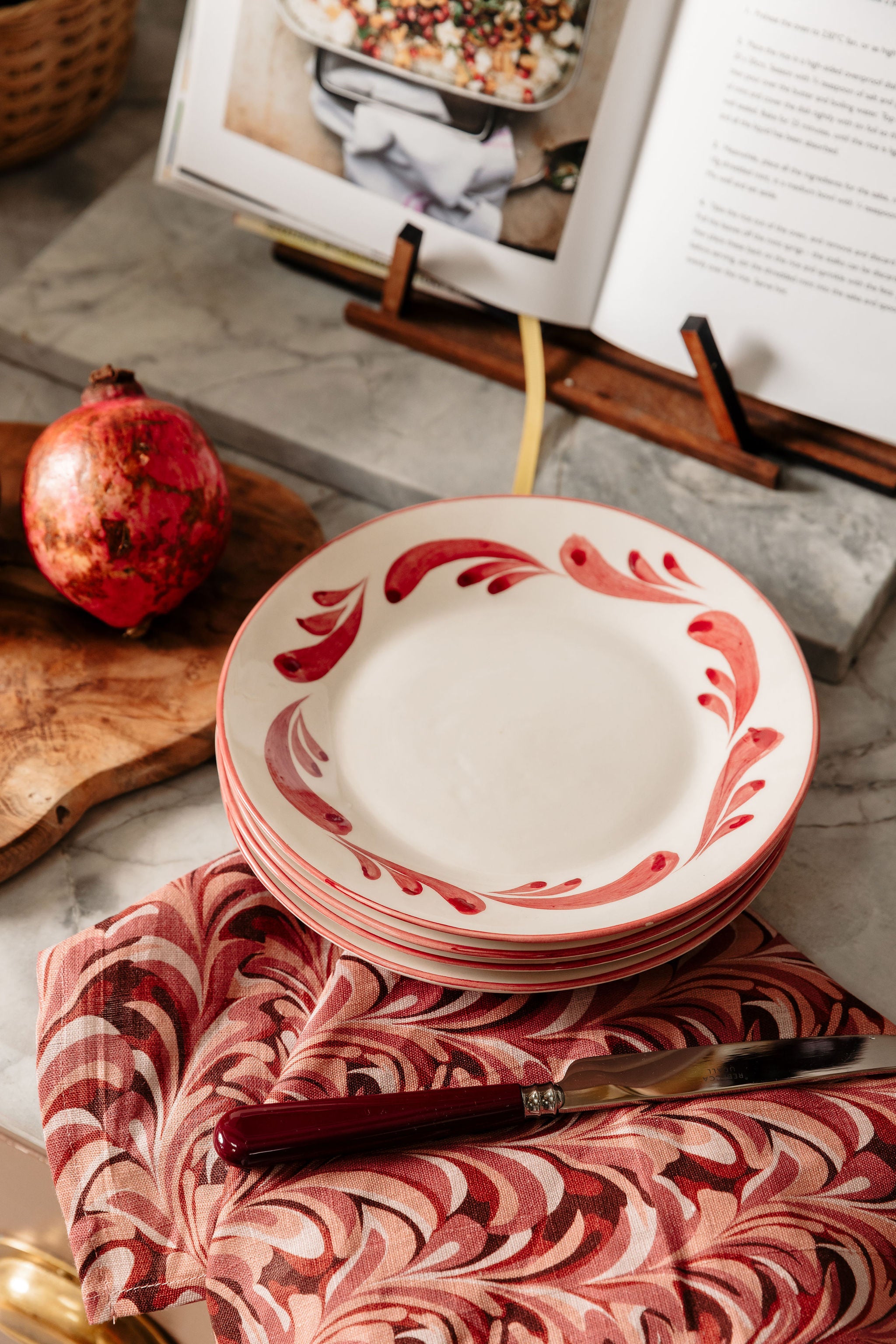 Marble Table Linens, Pink