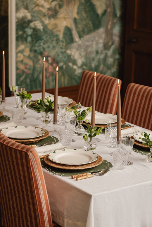Olivia Scalloped Crockery, Green Filet