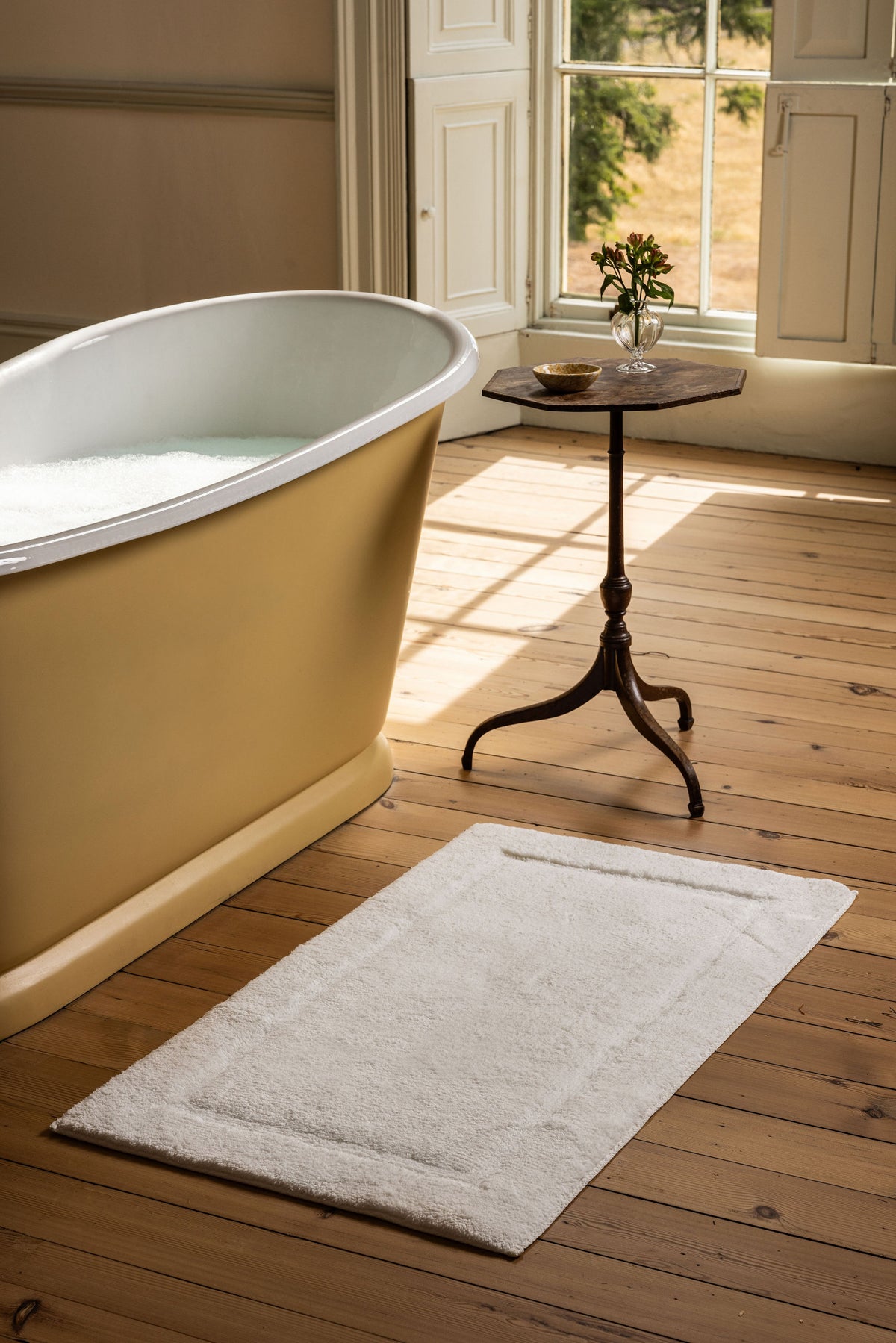 Maria Organic 50x80cm Bath Mat, Crisp White