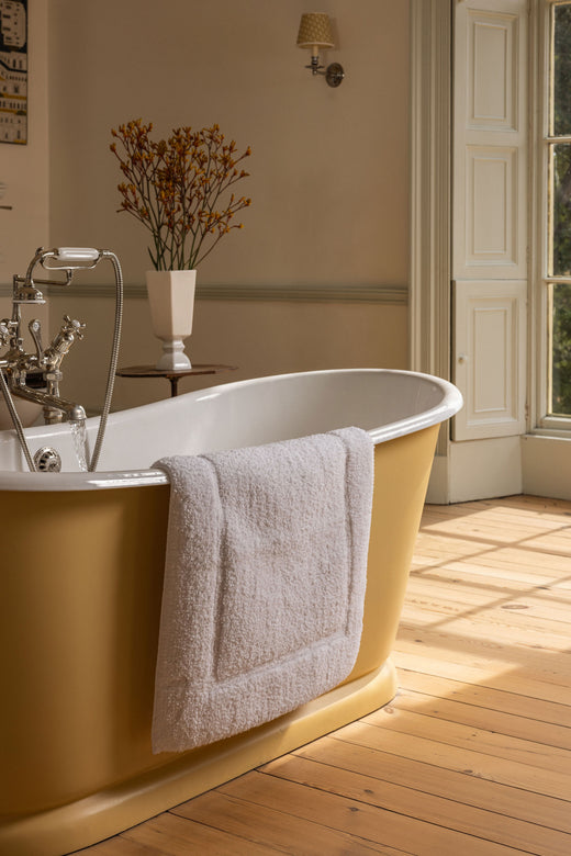 Maria Organic 60x100cm Bath Mat, Natural White