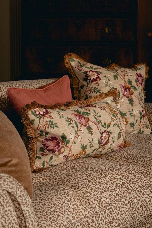 Emily Fringed Square Cushion, with Emily Lumbar Cushion