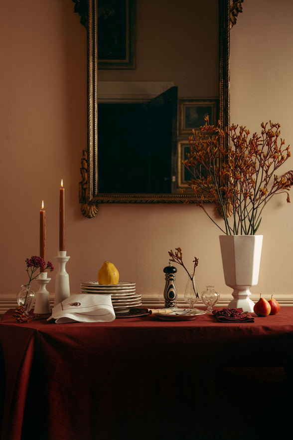 Classic Linen Tablecloth, Deep Marsala