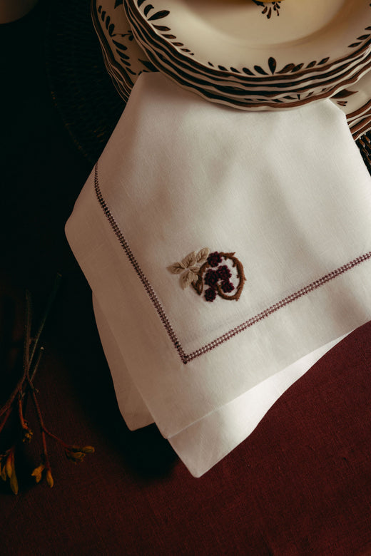 Pair of Blackberry Linen Napkins