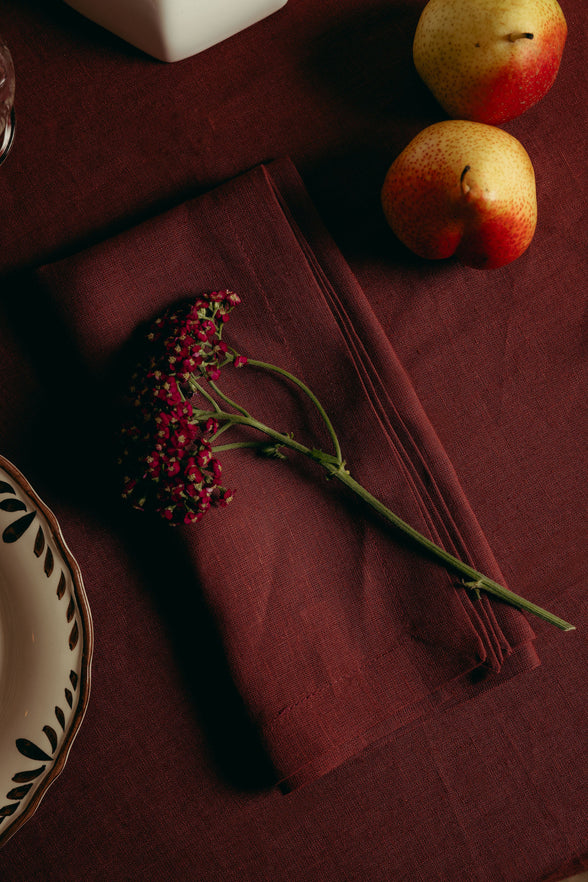 Classic Linen Napkin, Deep Marsala