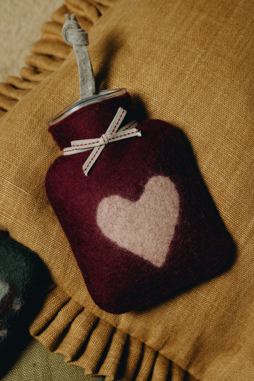 Heart Merino Wool Mini Hot Water Bottle