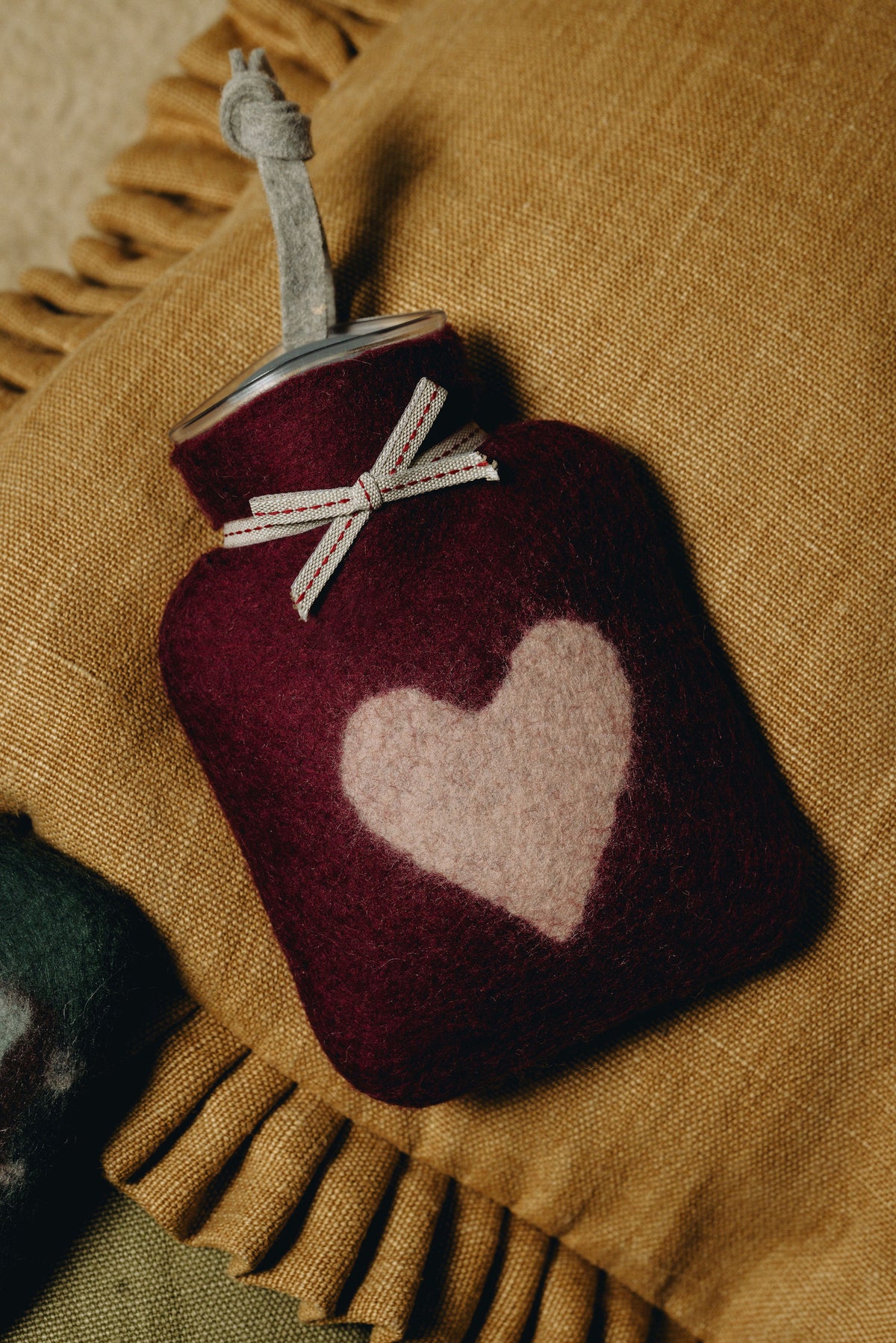 Heart Merino Wool Mini Hot Water Bottle