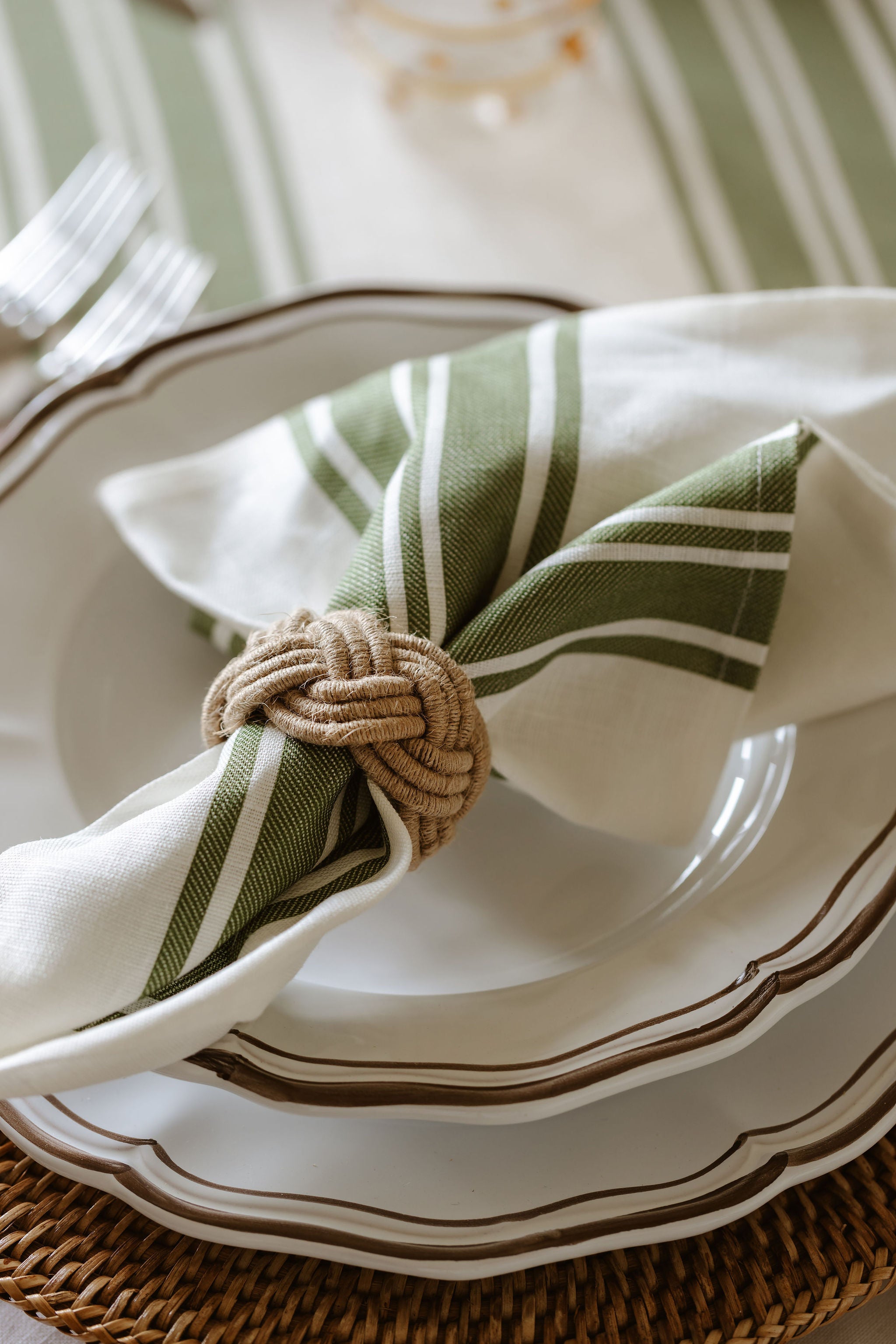 Set of 4 Braided Rope Napkin Rings
