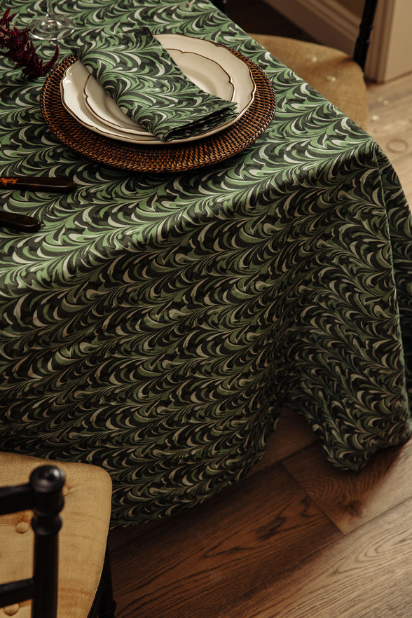 Marble Table Linens, Green