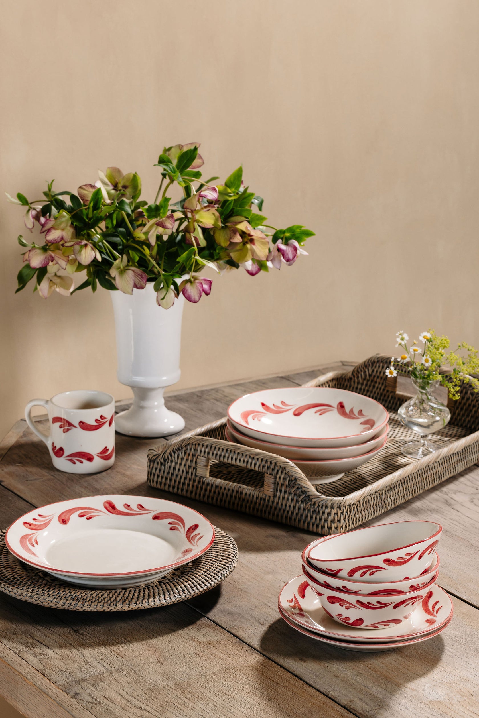 Set of 4 Celia Mugs, Raspberry