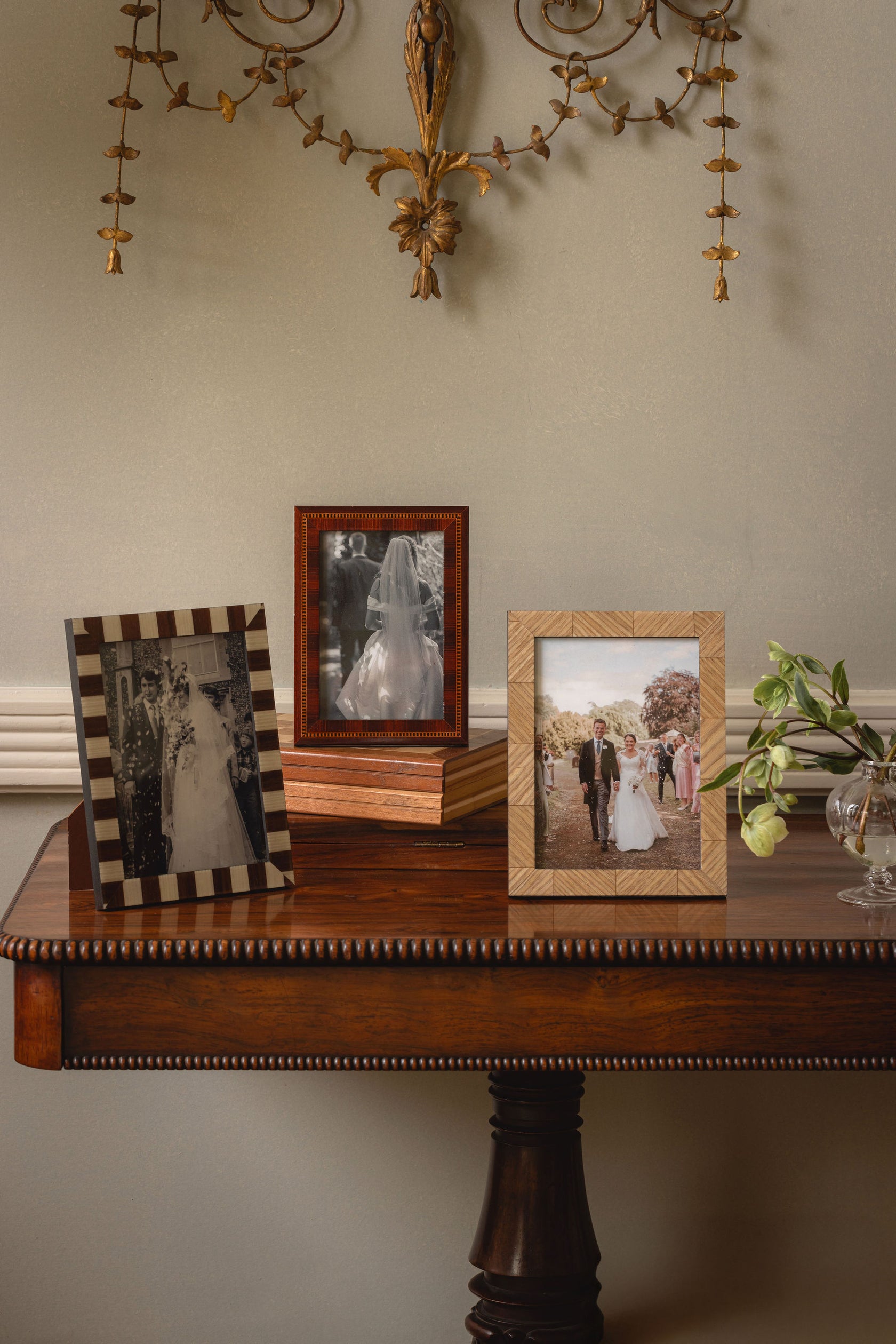 Delilah Striped Photo Frame, Hazelnut, with Myra Photo Frame