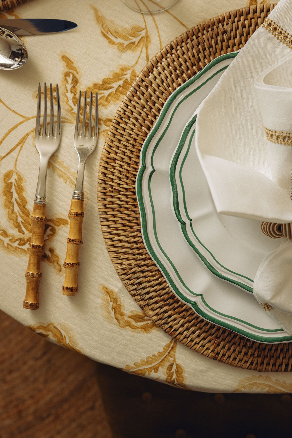 Rattan Round Placemat, Natural