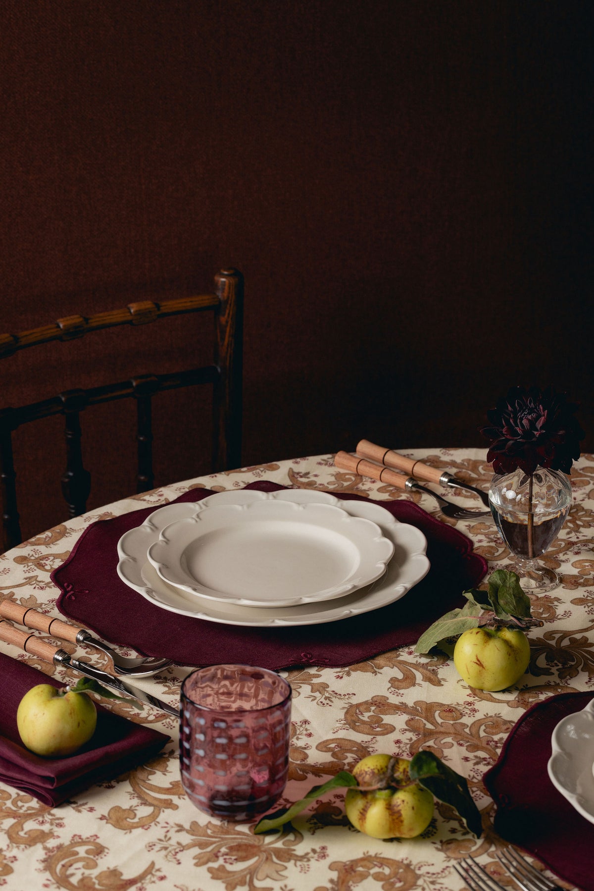 Constance Round Pleated Linen Tablecloth