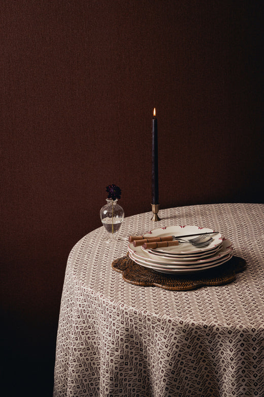 Agnes Round Pleated Linen Tablecloth