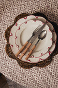 Rattan Scalloped Placemat, Brown