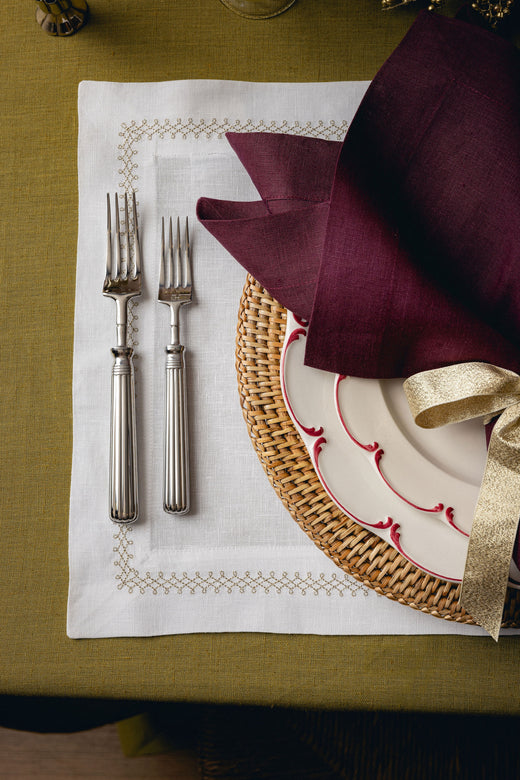 Pair of Theodora Linen Placemats, Gold