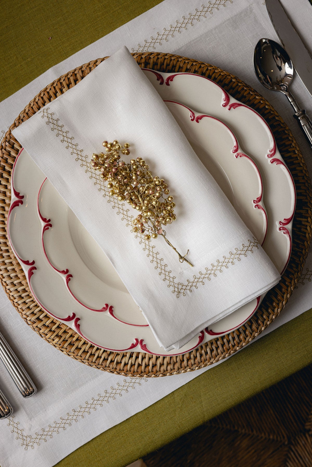 Pair of Theodora Linen Placemats, Gold