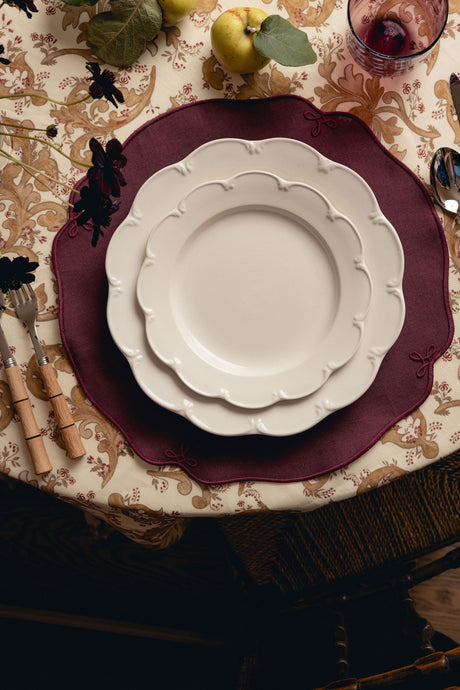 Set of 4 Martha Linen Placemats, Burgundy