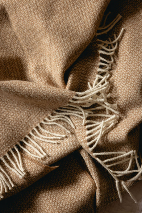 Ida Lambswool Blanket, Nougat
