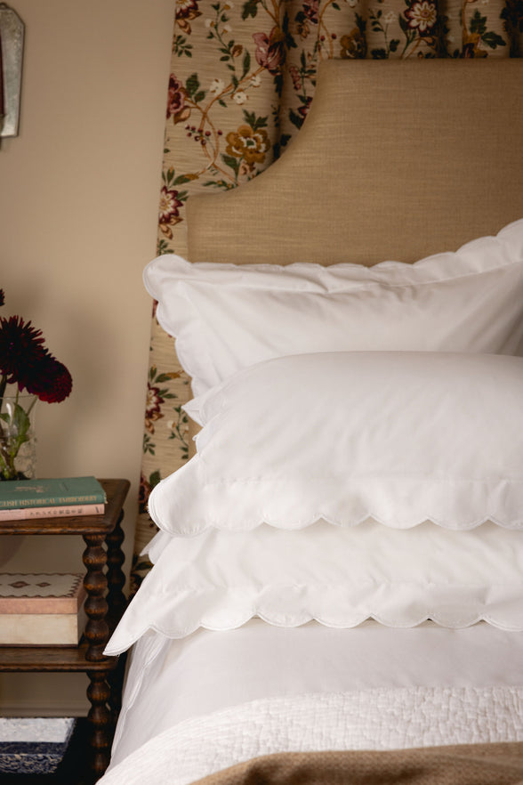 Pair of Annabelle Scalloped Pillowcases, White