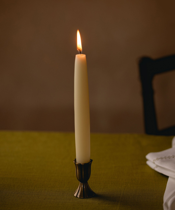 Set of 6 Short Danish Taper Candles, Ivory