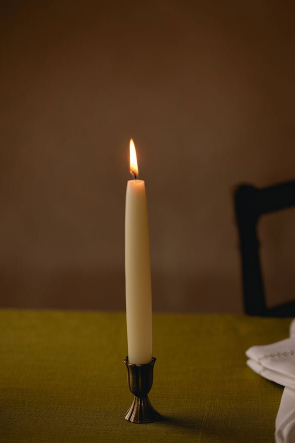 Set of 6 Short Danish Taper Candles, Ivory