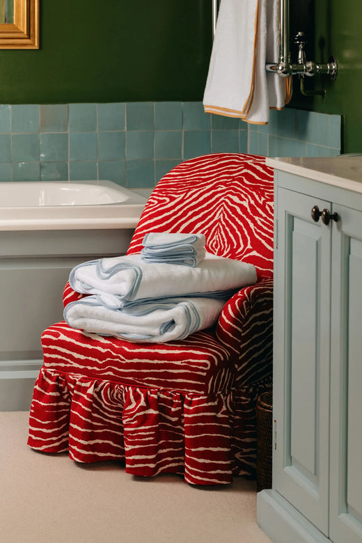Amelia Scalloped Bath Towel Large Family Bundle, Powder Blue