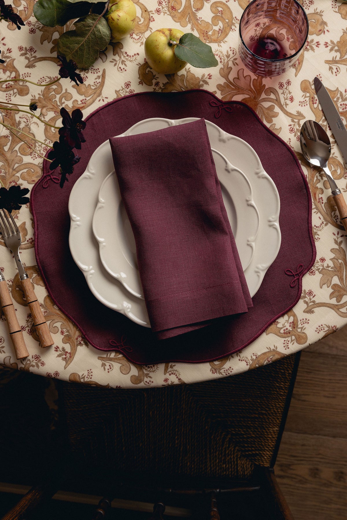 Constance Round Pleated Linen Tablecloth