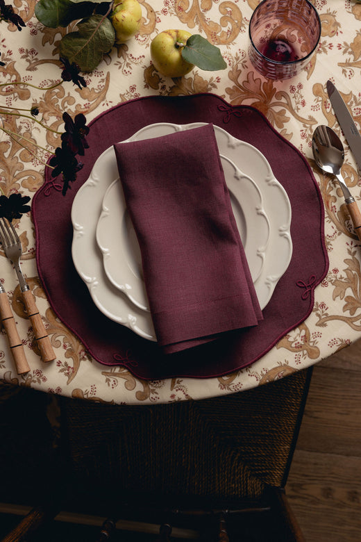 Constance Round Pleated Linen Tablecloth