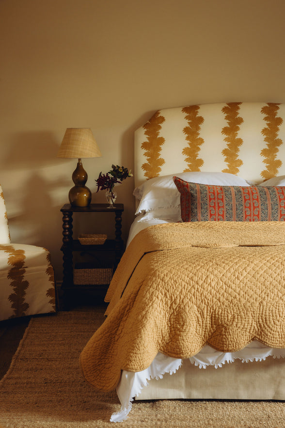 Thea Scalloped Bed Linen, White, Bedroom Lifestyle