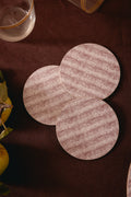 Set of 6 Margot Cork Backed Round Coasters, Burgundy