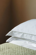Georgiana Ladderstitch Bed Linen, Sage, Pillowcase Detail