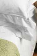 Georgiana Ladderstitch Duvet Cover, White, Lifestyle, Detail