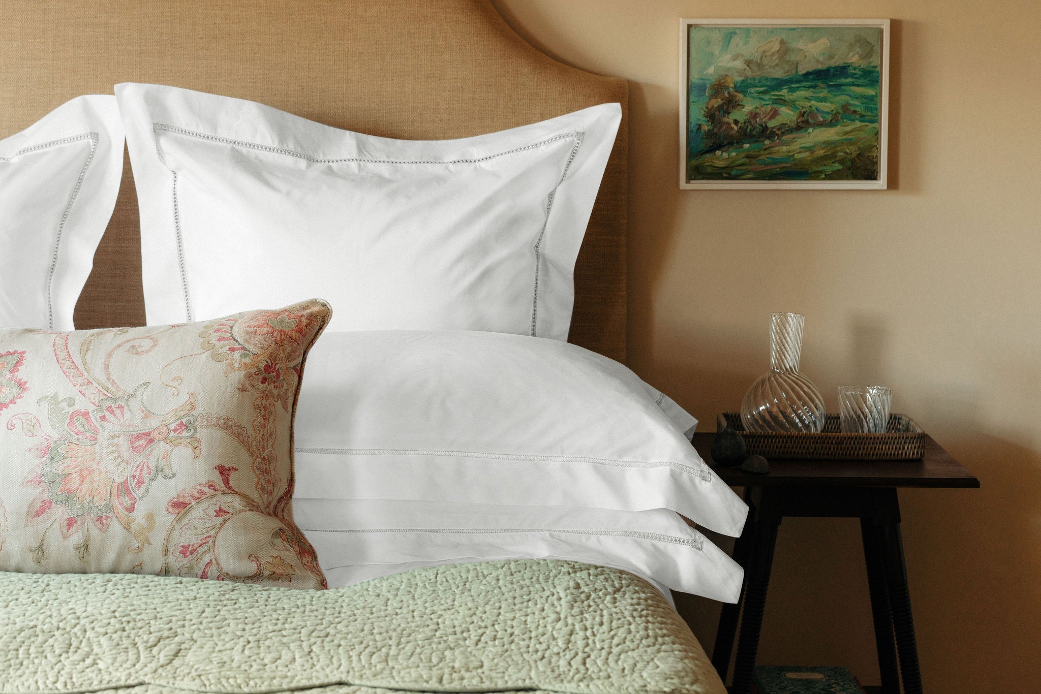 Georgiana Ladderstitch Bed Linen, White