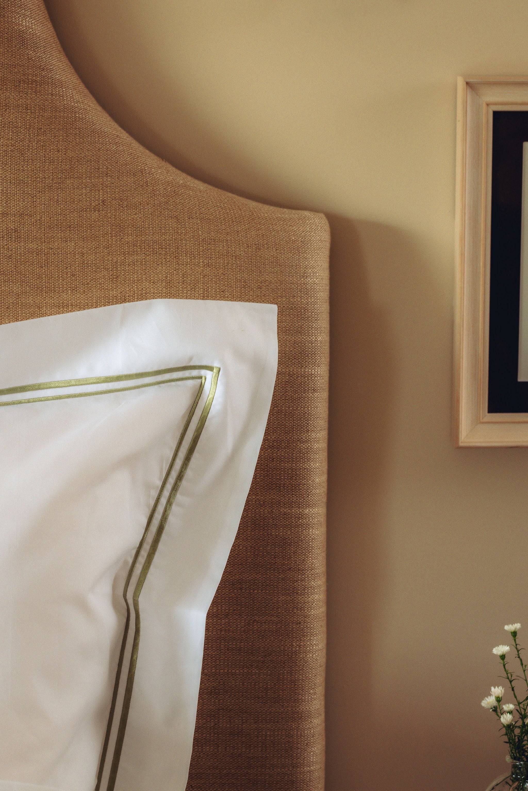 Pair of Evora Double Row Corded Pillowcases, Sage