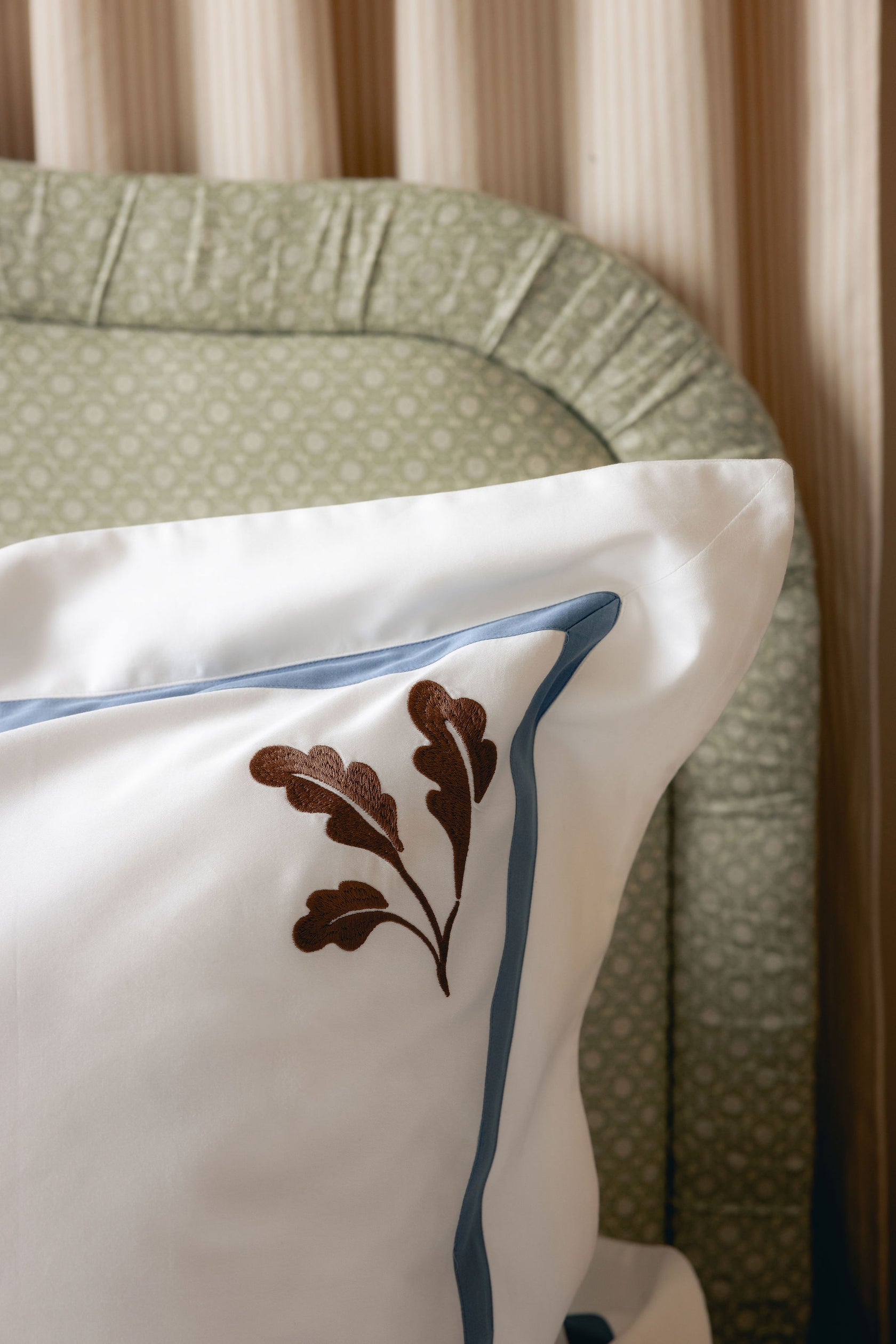 Pair of Oneta Pillowcases, Embroidery Detail
